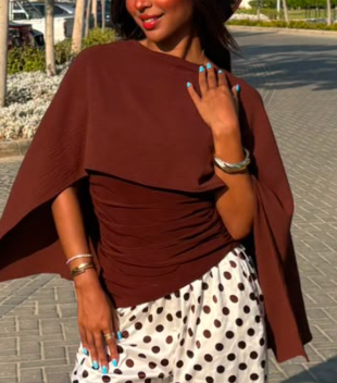 Mocha Drapelle Top